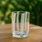 Conjunto 6 Copos Baixos Vidro Transparente com Faixas Brancas 280ml