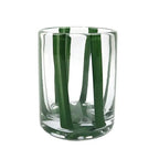Conjunto 6 Copos Baixos Vidro Transparente com Faixas Verdes 280ml