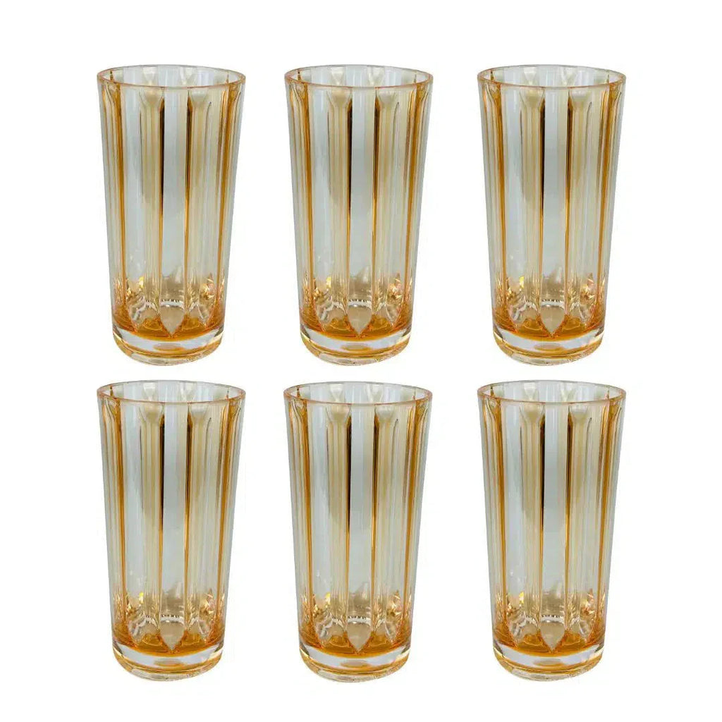 Conjunto 6 Copos Long Drink Acrílico Azul Linha Náutica 500ml