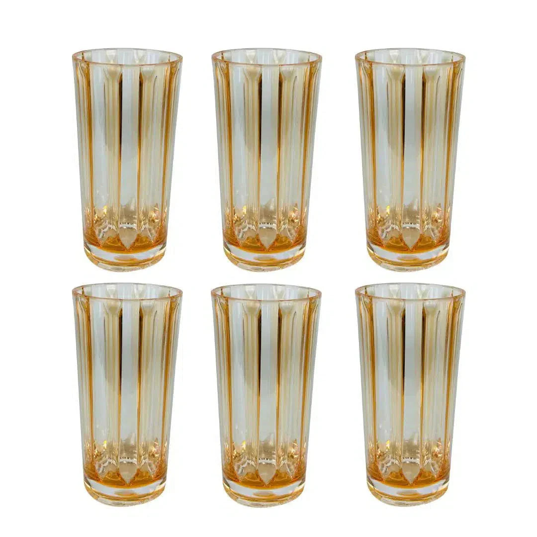 Conjunto 6 Copos Long Drink Acrílico Azul Linha Náutica 500ml