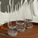 Conjunto 6 Copos para Água Vidro Transparente Haste Bolhas Linha Sintonia 220ml