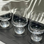 Conjunto 6 Copos para Água Vidro Transparente Haste Bolhas Linha Sintonia 220ml