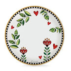 Conjunto 6 Pratos Porcelana Cocoricó Amarelo 27cm Egan