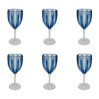 Conjunto 6 Taças Acrílico Azul Linha Náutica 300ml
