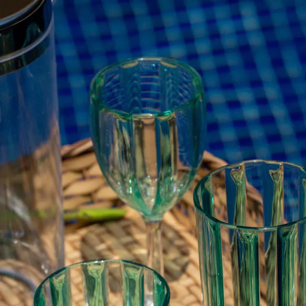 Conjunto 6 Taças Acrílico Verde Tiffany Linha Náutica 300ml