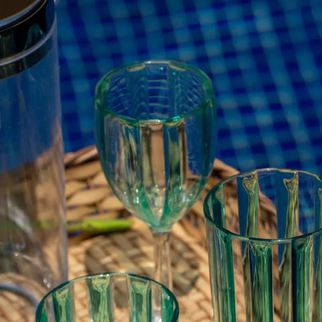Conjunto 6 Taças Acrílico Verde Tiffany Linha Náutica 300ml