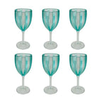 Conjunto 6 Taças Acrílico Verde Tiffany Linha Náutica 300ml