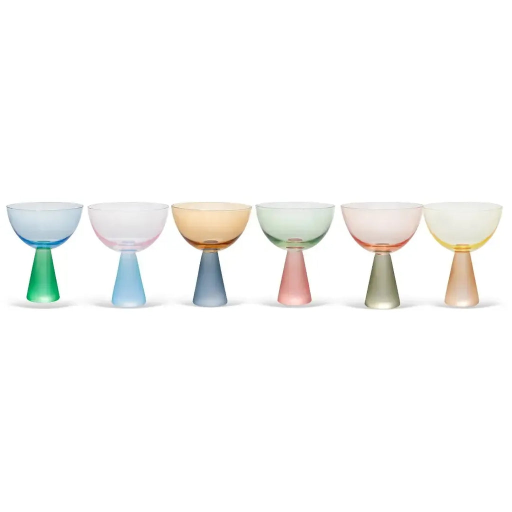 Conjunto 6 Taças Vidro base Cônica Colorido Linha Sintonia 350ml