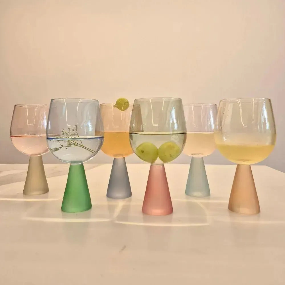 PRÉ-VENDA: Conjunto 6 Taças Vidro base Cônica Colorido Linha Sintonia 550ml