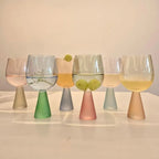 PRÉ-VENDA: Conjunto 6 Taças Vidro base Cônica Colorido Linha Sintonia 550ml