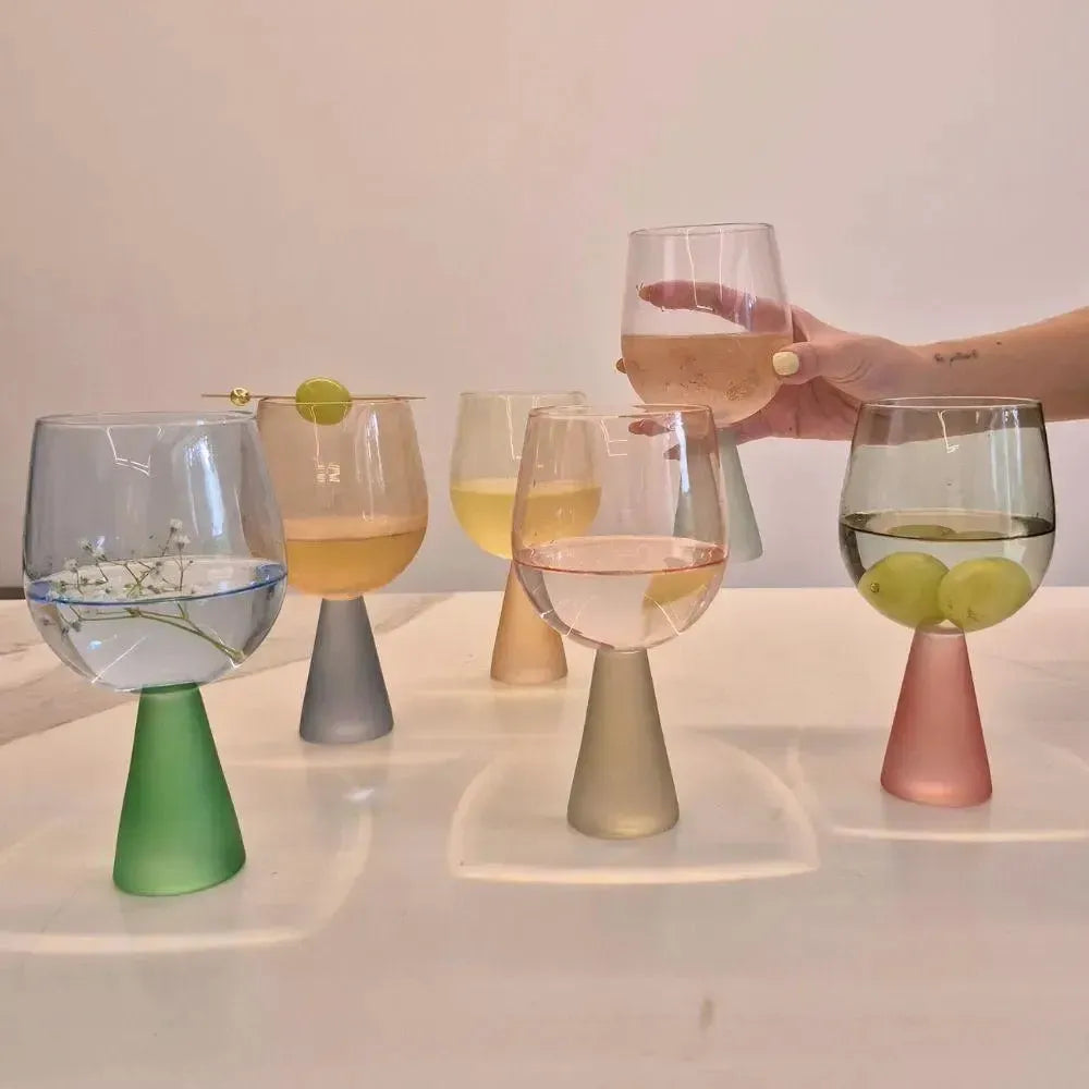 PRÉ-VENDA: Conjunto 6 Taças Vidro base Cônica Colorido Linha Sintonia 550ml