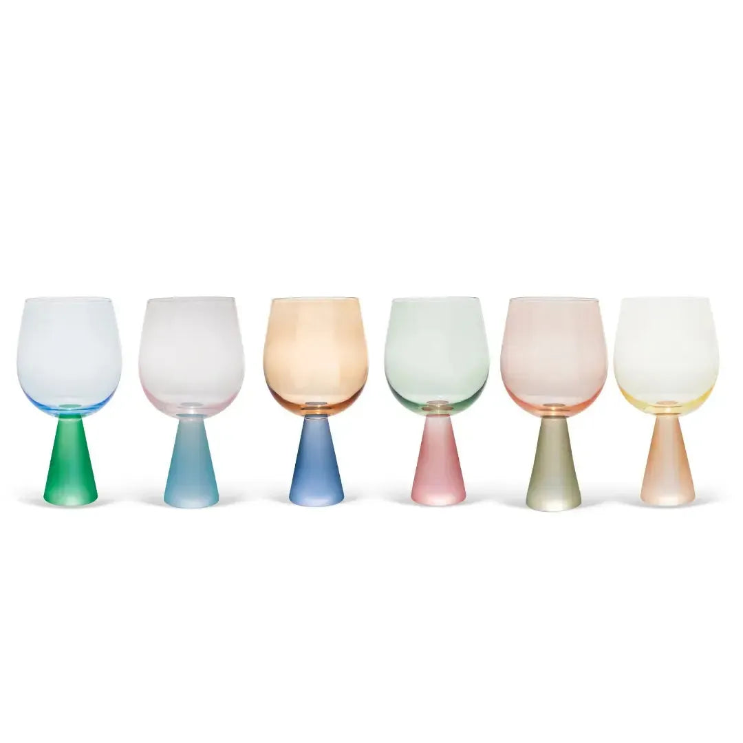 PRÉ-VENDA: Conjunto 6 Taças Vidro base Cônica Colorido Linha Sintonia 550ml
