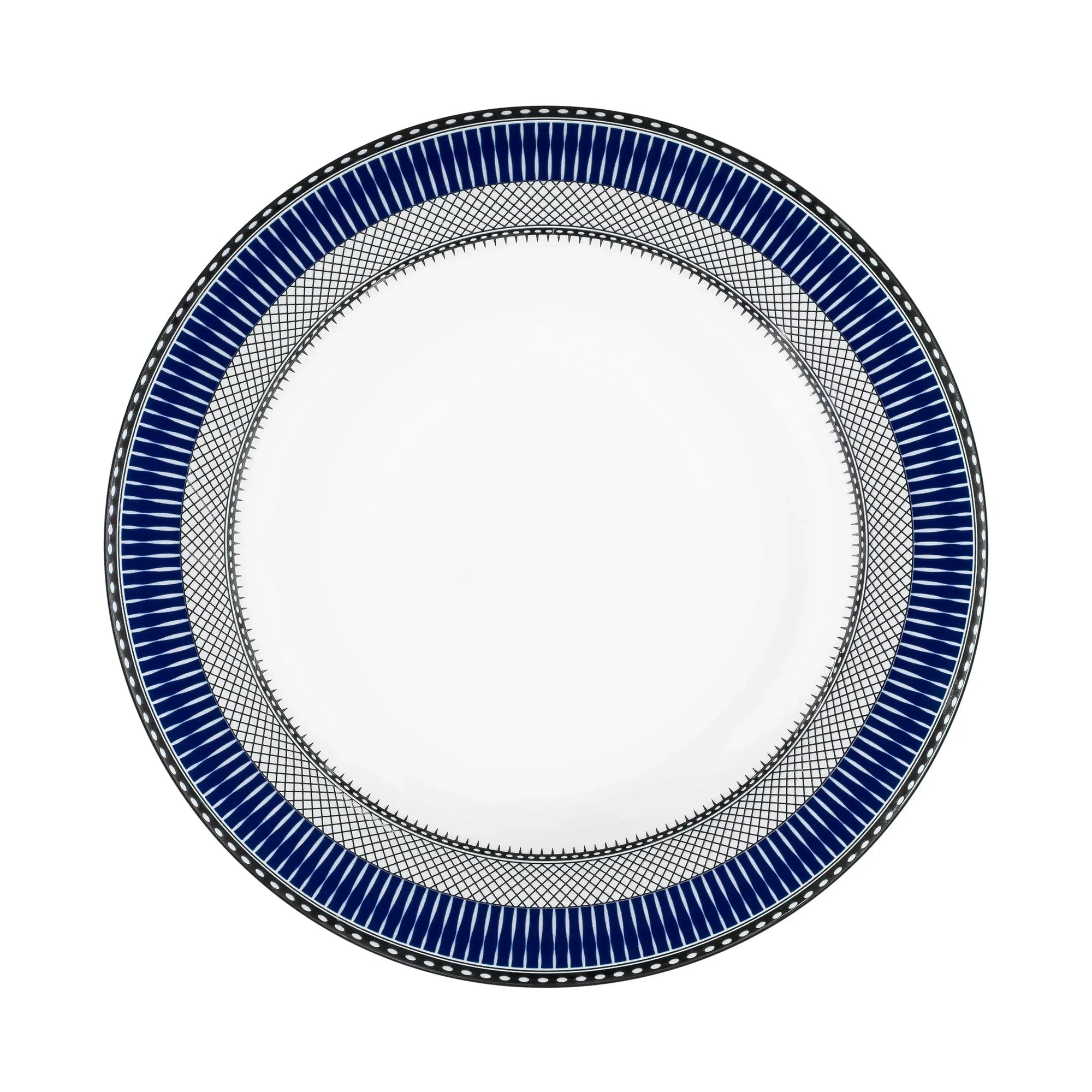 Conjunto com 6 Pratos Fundos Porcelana Blue Star 24,5cm Strauss