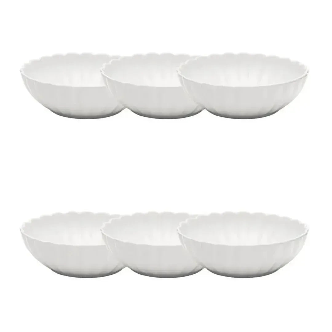 Conjunto com 6 Pratos Fundos Porcelana Flora Camélia 20cm Oxford