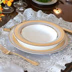 Conjunto com 6 Pratos Fundos Porcelana Blue Star 24,5cm Strauss
