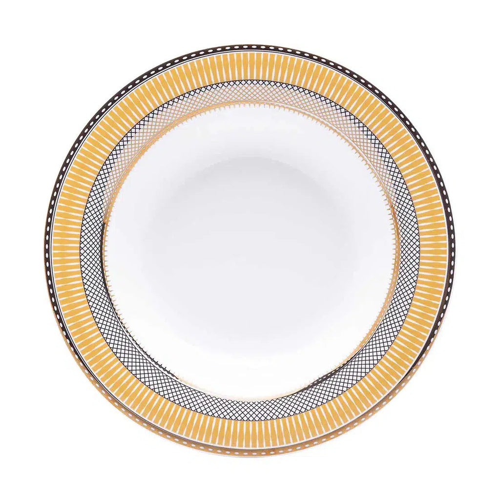 Conjunto com 6 Pratos Fundos Porcelana Blue Star 24,5cm Strauss