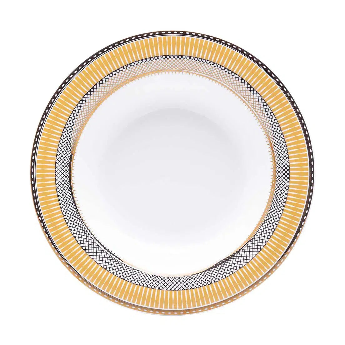 Conjunto com 6 Pratos Fundos Porcelana Blue Star 24,5cm Strauss