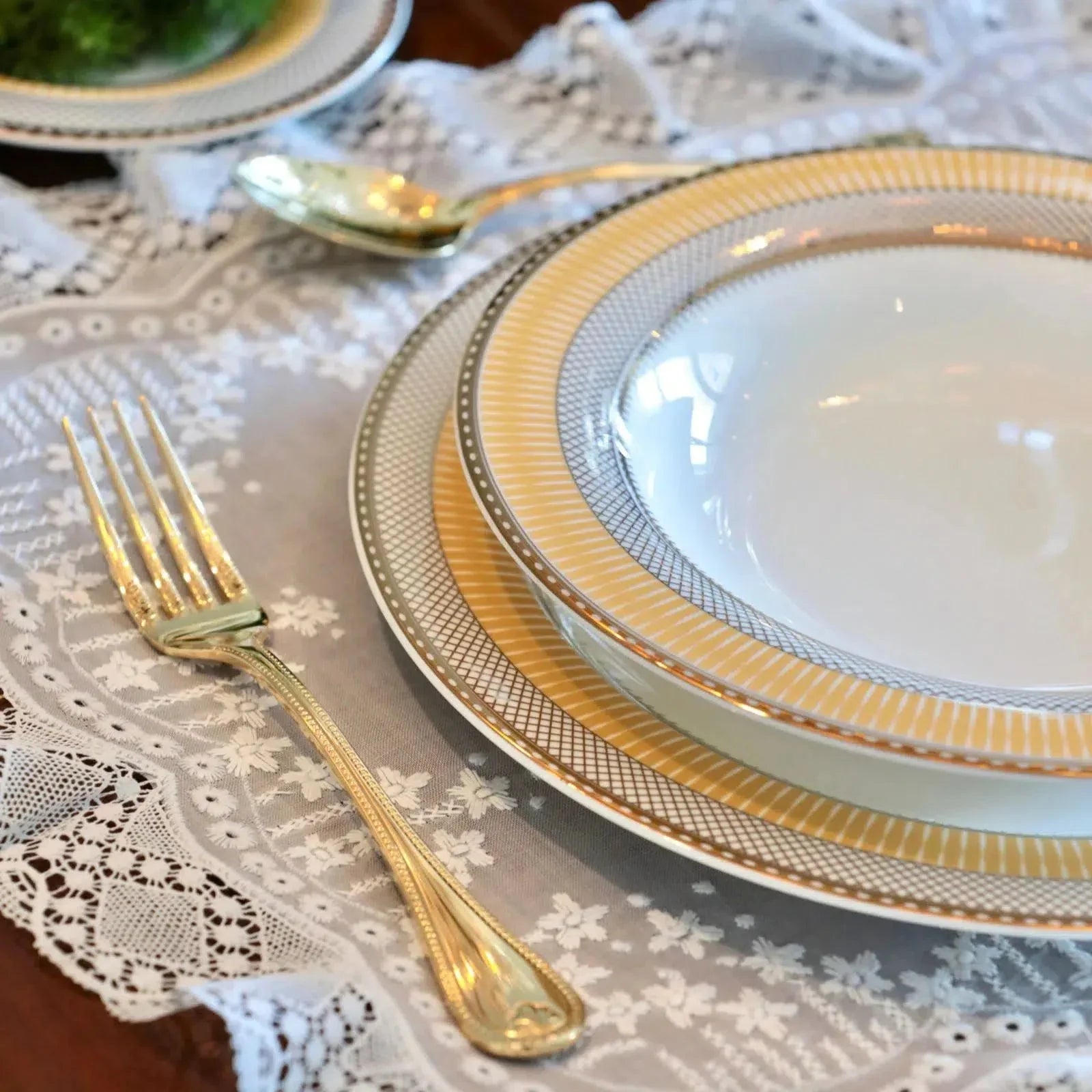 Conjunto com 6 Pratos Fundos Porcelana Blue Star 24,5cm Strauss