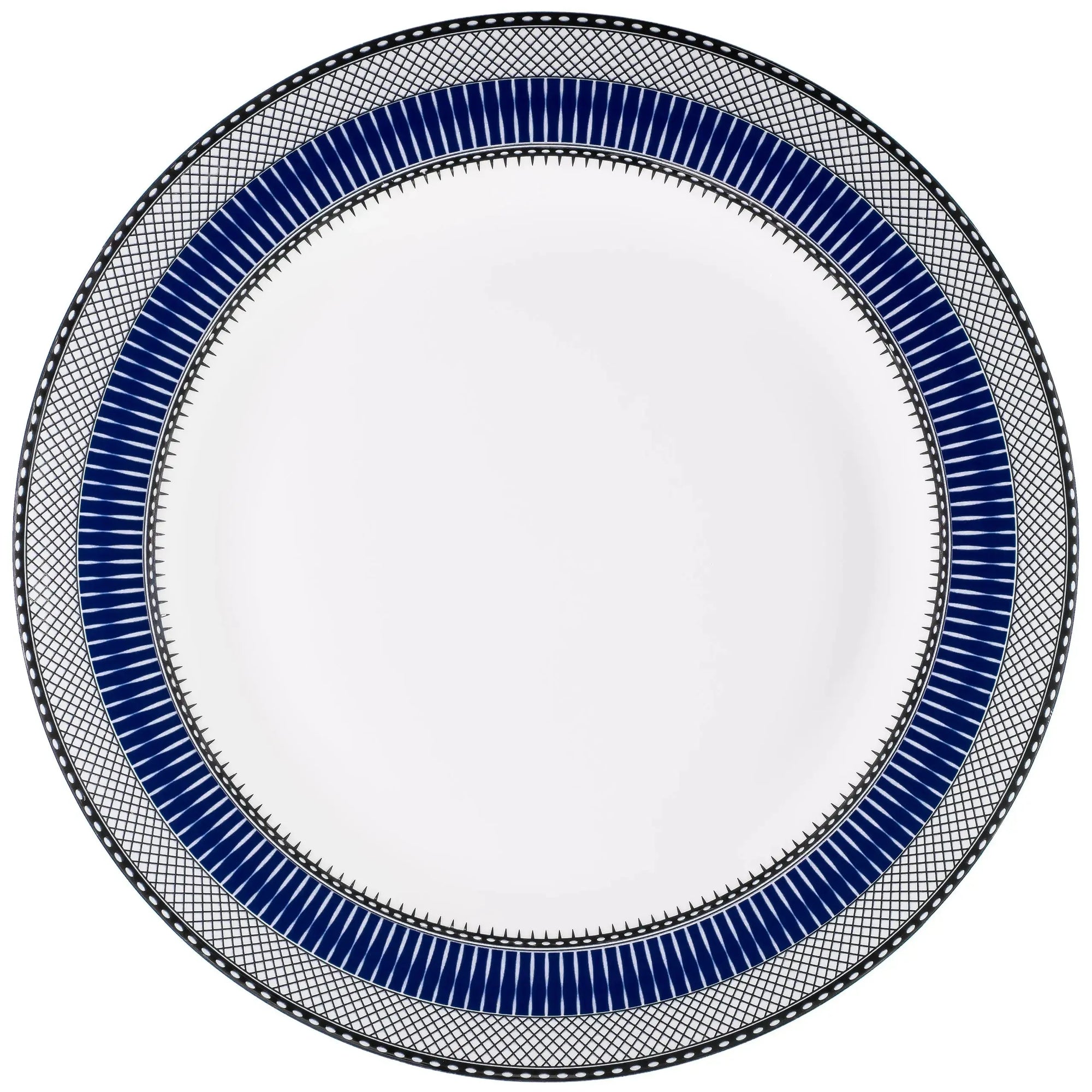 Conjunto com 6 Pratos Rasos Porcelana Blue Star 28cm Strauss