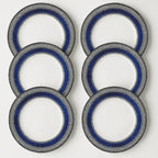 Conjunto com 6 Pratos Rasos Porcelana Blue Star 28cm Strauss