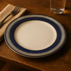 Conjunto com 6 Pratos Rasos Porcelana Blue Star 28cm Strauss