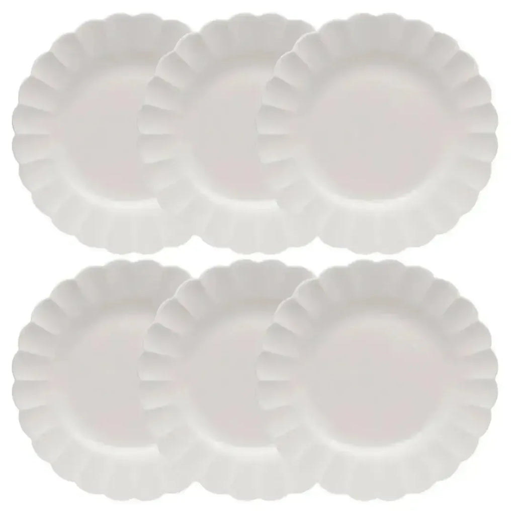 Conjunto com 6 Pratos Rasos Porcelana Flora Camélia 27,5cm Oxford