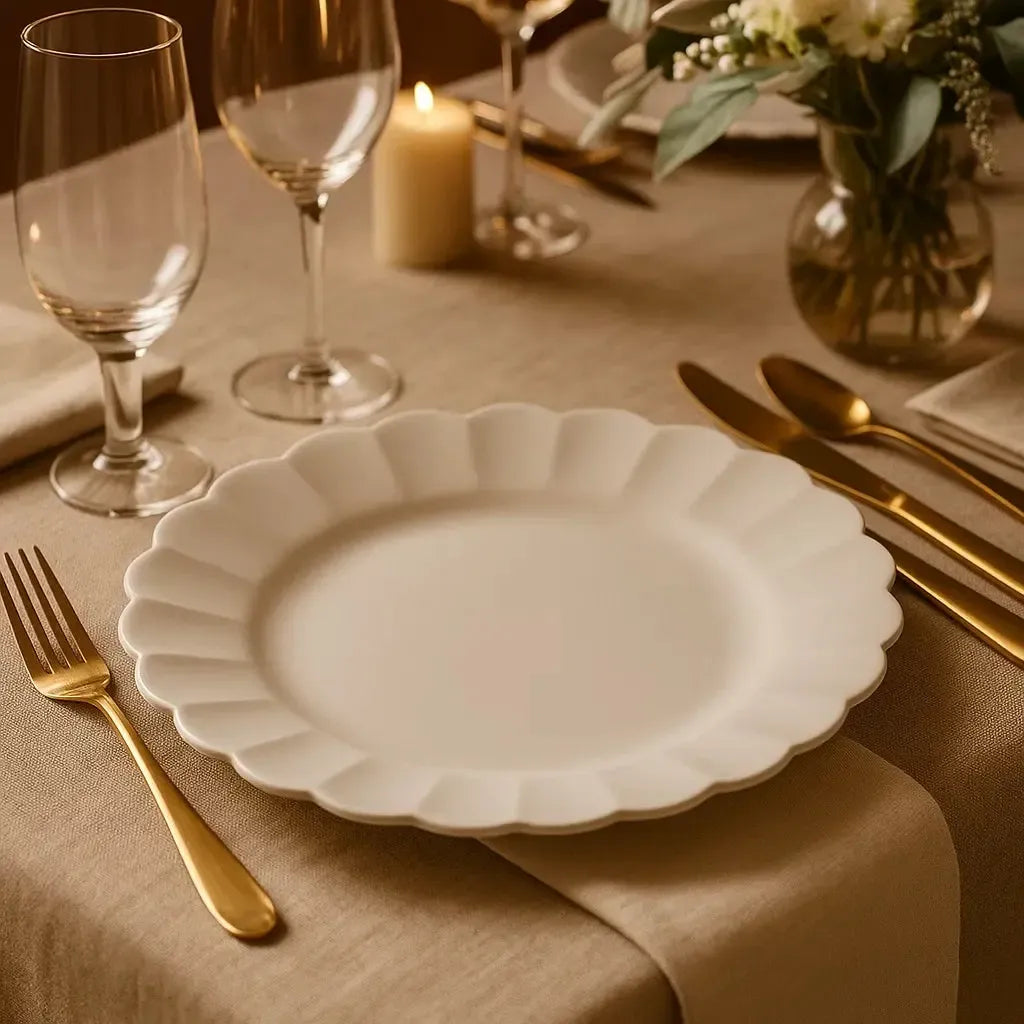 Conjunto com 6 Pratos Rasos Porcelana Flora Camélia 27,5cm Oxford