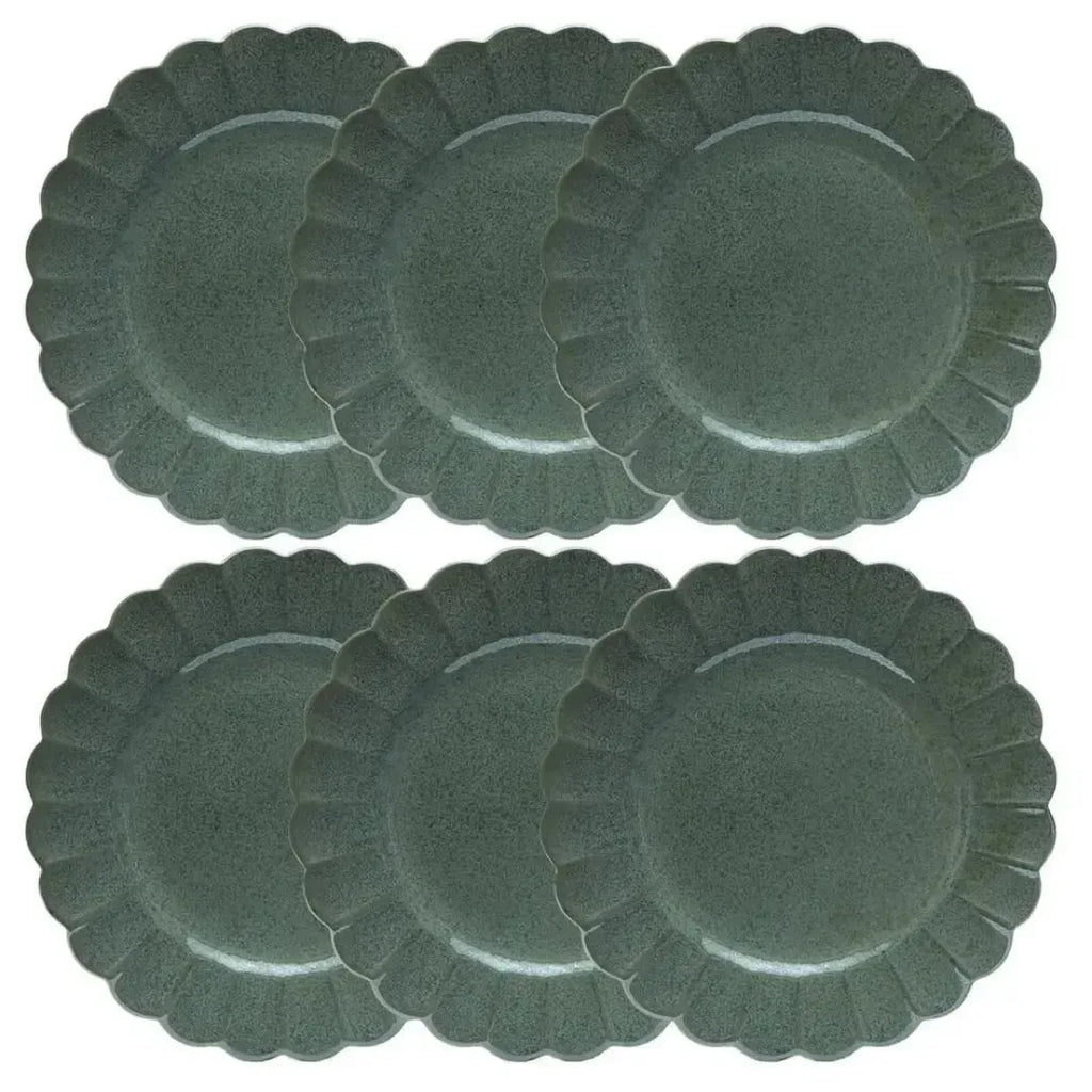 Conjunto com 6 Pratos Rasos Porcelana Flora Hortênsia 27,5cm Oxford