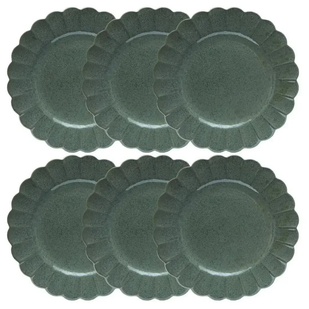 Conjunto com 6 Pratos Rasos Porcelana Flora Hortênsia 27,5cm Oxford