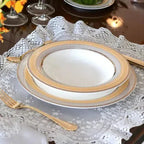 Conjunto com 6 Pratos Rasos Porcelana Blue Star 28cm Strauss