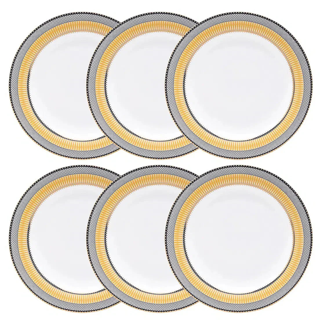 Conjunto com 6 Pratos Rasos Porcelana Blue Star 28cm Strauss