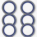 Conjunto com 6 Pratos de Sobremesa Porcelana Blue Star 23cm Strauss