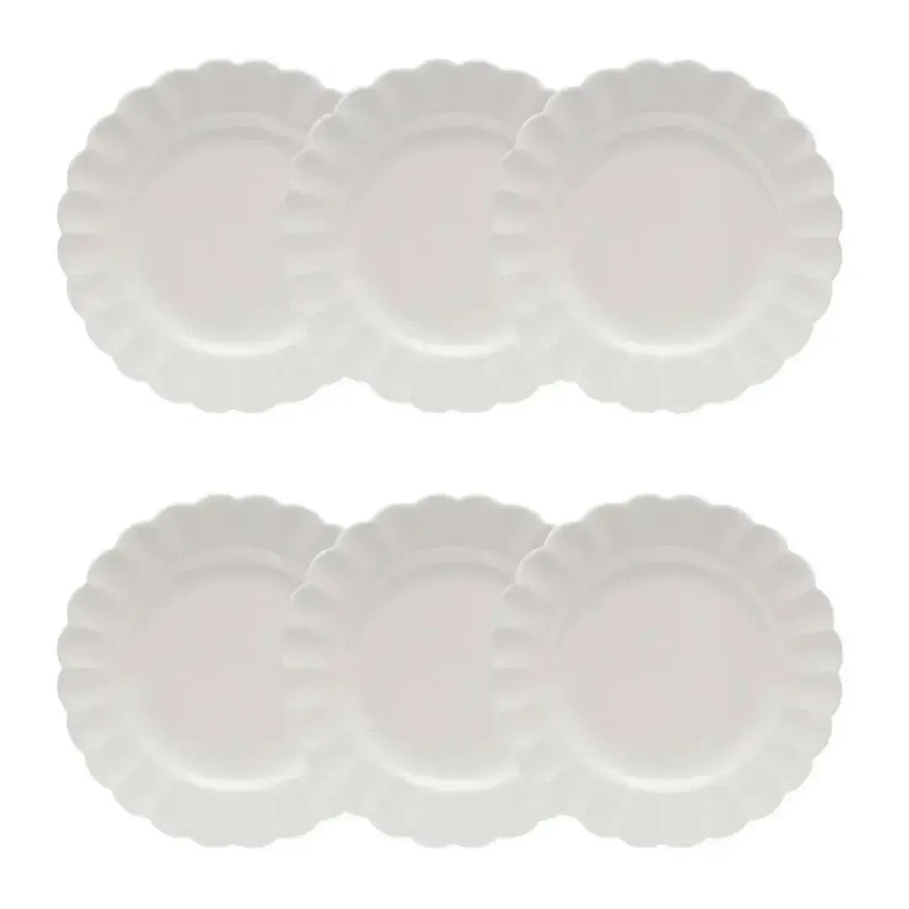Conjunto com 6 Pratos de Sobremesa Porcelana Flora Camélia 22cm Oxford