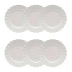 Conjunto com 6 Pratos de Sobremesa Porcelana Flora Camélia 22cm Oxford