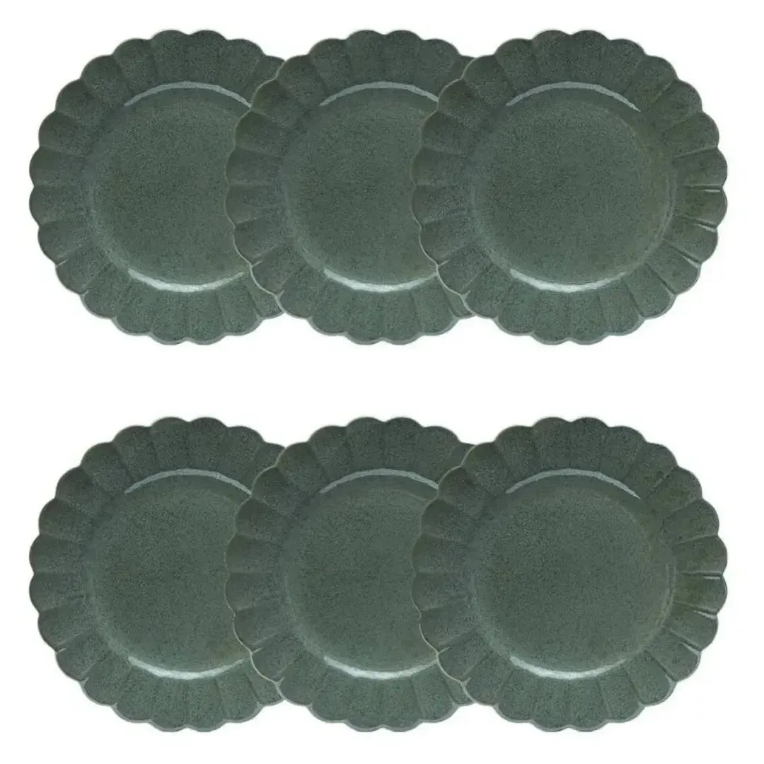 Conjunto com 6 Pratos de Sobremesa Porcelana Flora Hortênsia 22cm Oxford