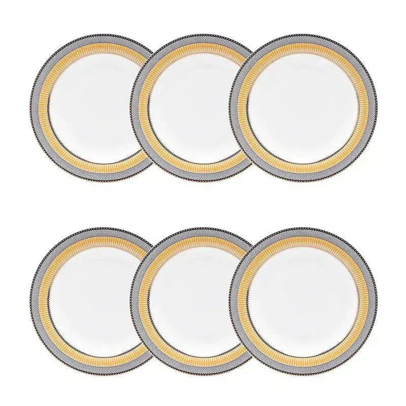 Conjunto com 6 Pratos de Sobremesa Porcelana Blue Star 23cm Strauss
