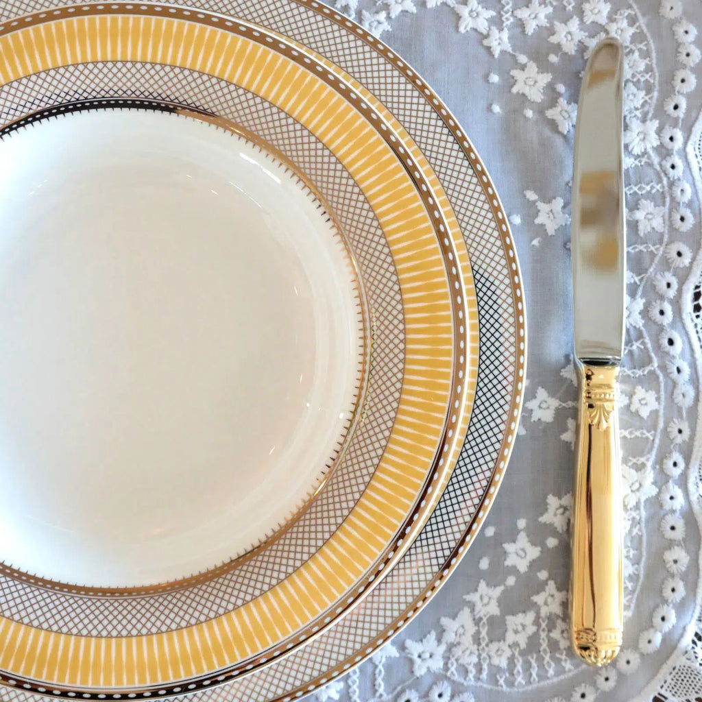 Conjunto com 6 Pratos de Sobremesa Porcelana Blue Star 23cm Strauss
