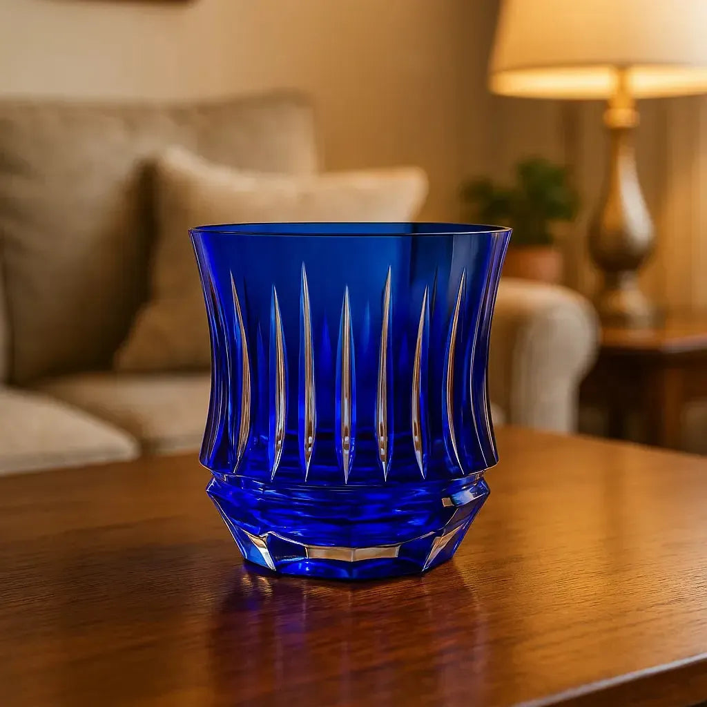 Copo em Cristal Lapidado 66 para Whisky 19 Azul Artemano 325ml