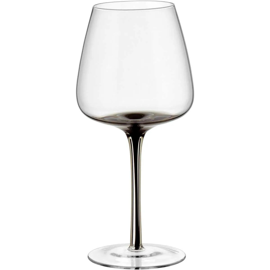 Jogo 6 Taças Água Vidro Transparente com Haste Preta 600ml