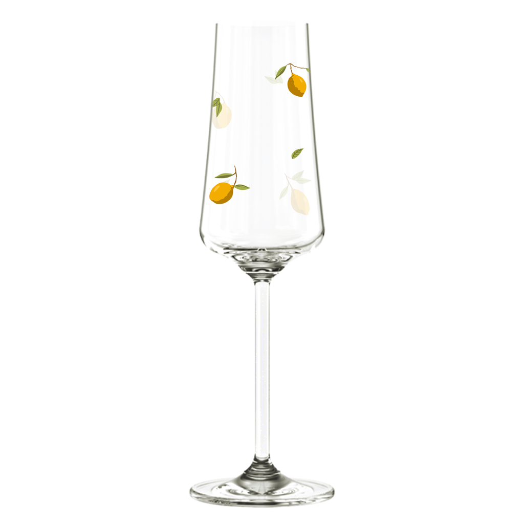 Jogo 6 Taças Champanhe Allure Sparkling em Cristal Ecológico 220ml Limão