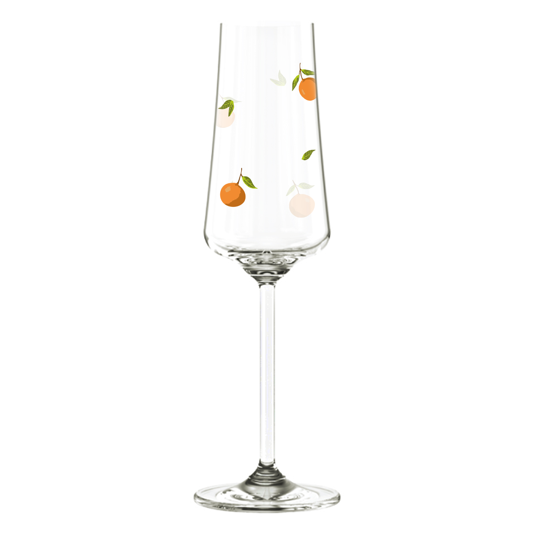 Jogo 6 Taças Champanhe Allure Sparkling em Cristal Ecológico 220ml Laranja