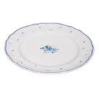 Conjunto 4 Pratos Rasos Cerâmica Florescer Azul 27cm