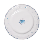 Conjunto 4 Pratos Rasos Cerâmica Florescer Azul 27cm