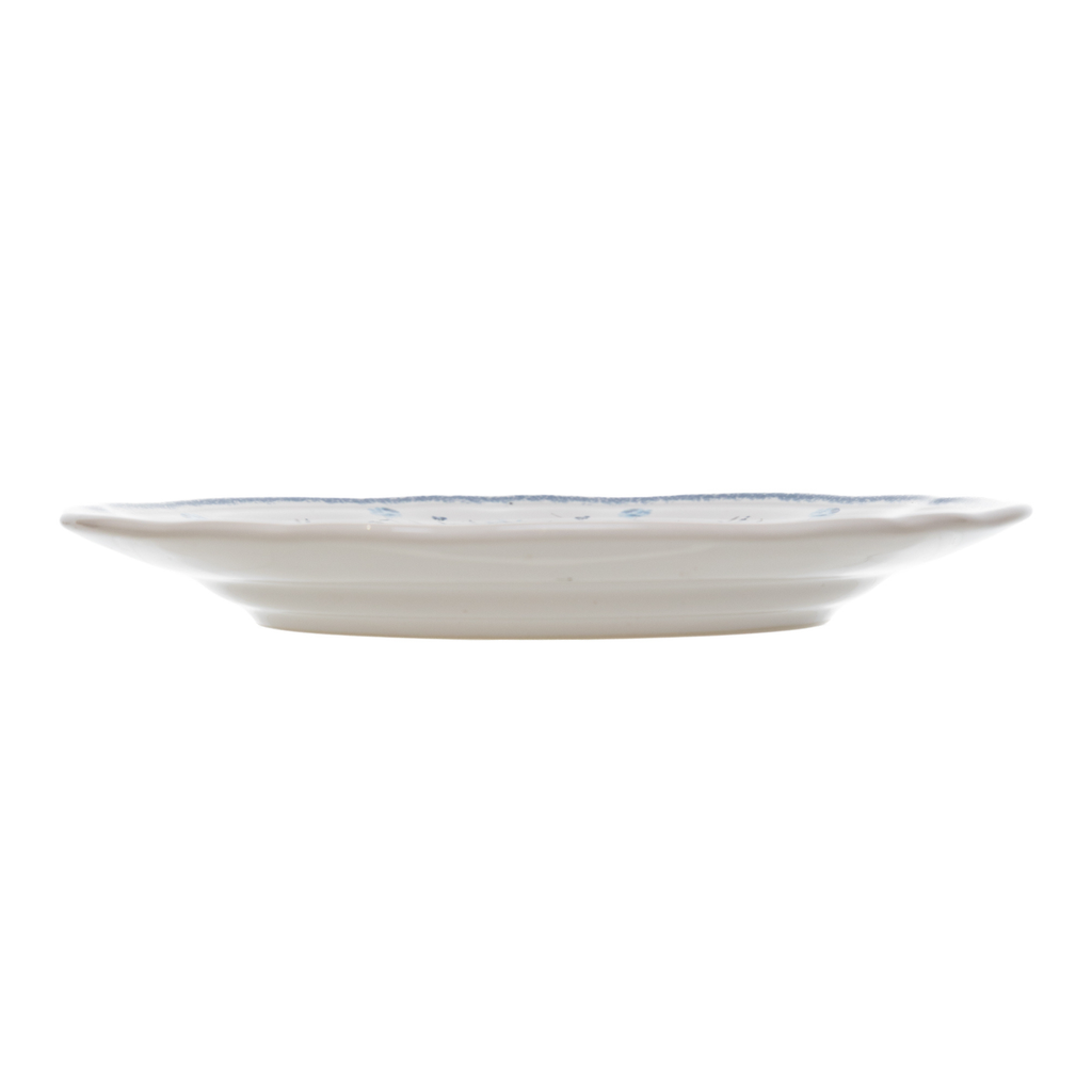 Conjunto 4 Pratos de Sobremesa Cerâmica Florescer Azul 19,5cm