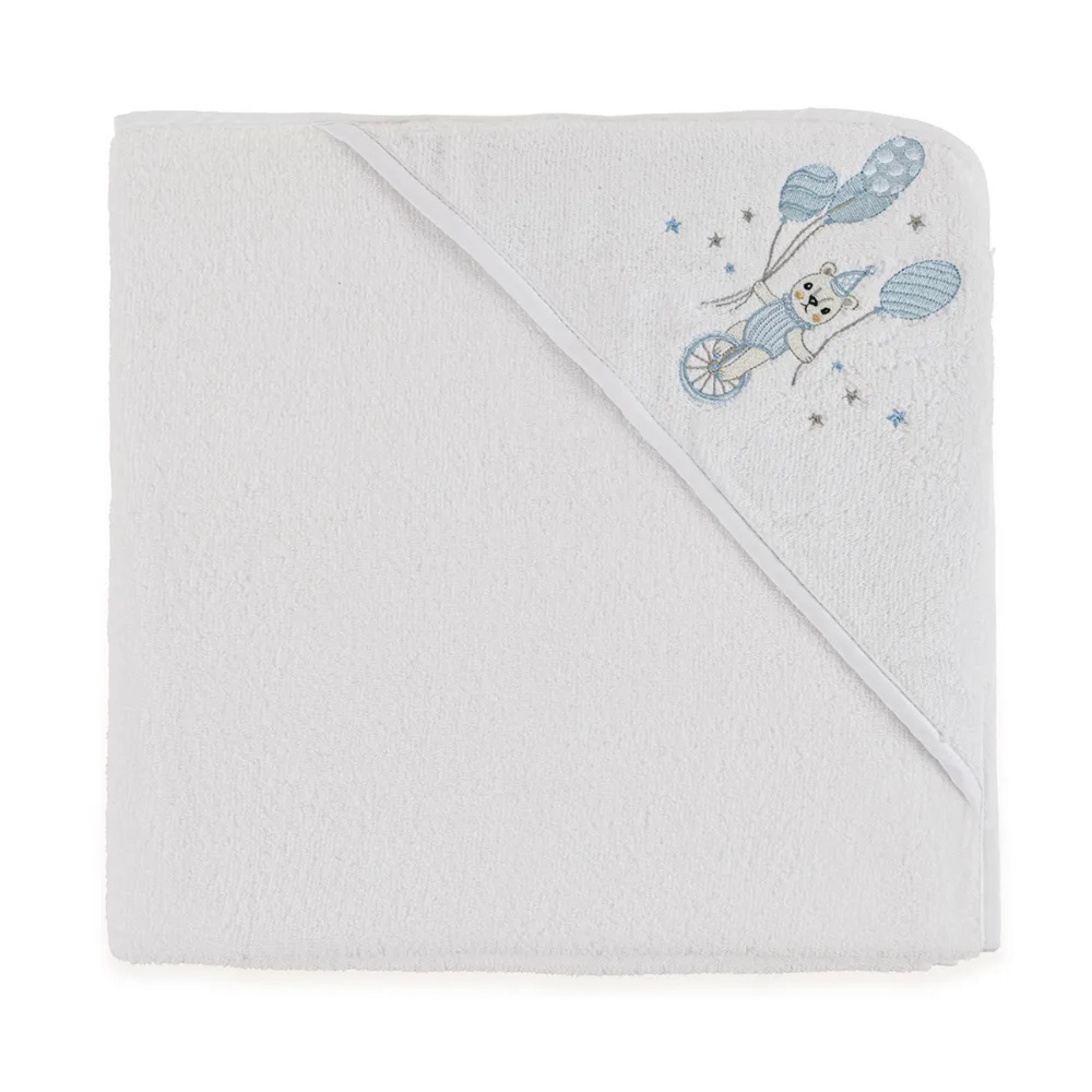 Toalha Banho com Capuz Baby Incanto Branco Trussardi