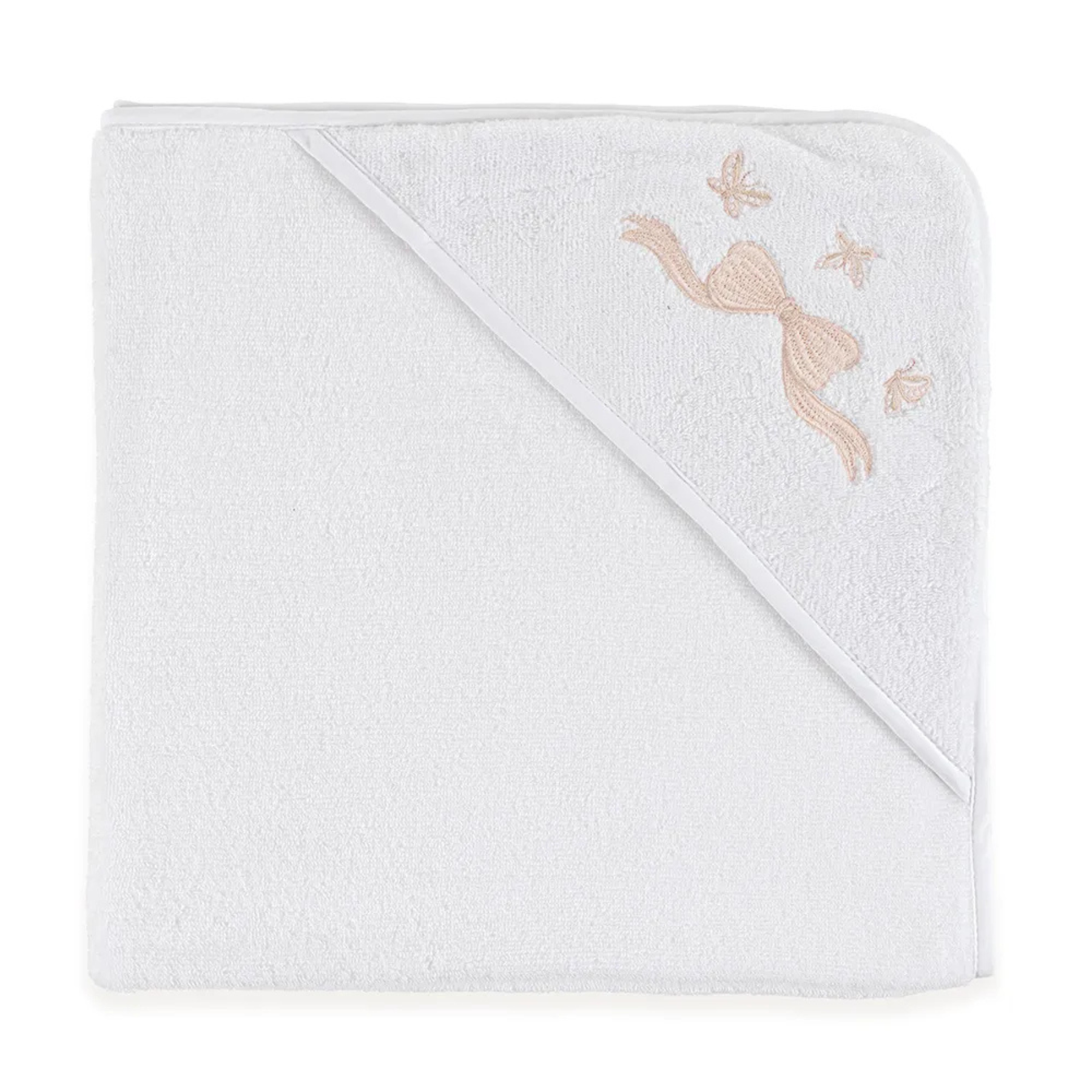Toalha Banho com Capuz Baby Felice Branco Trussardi