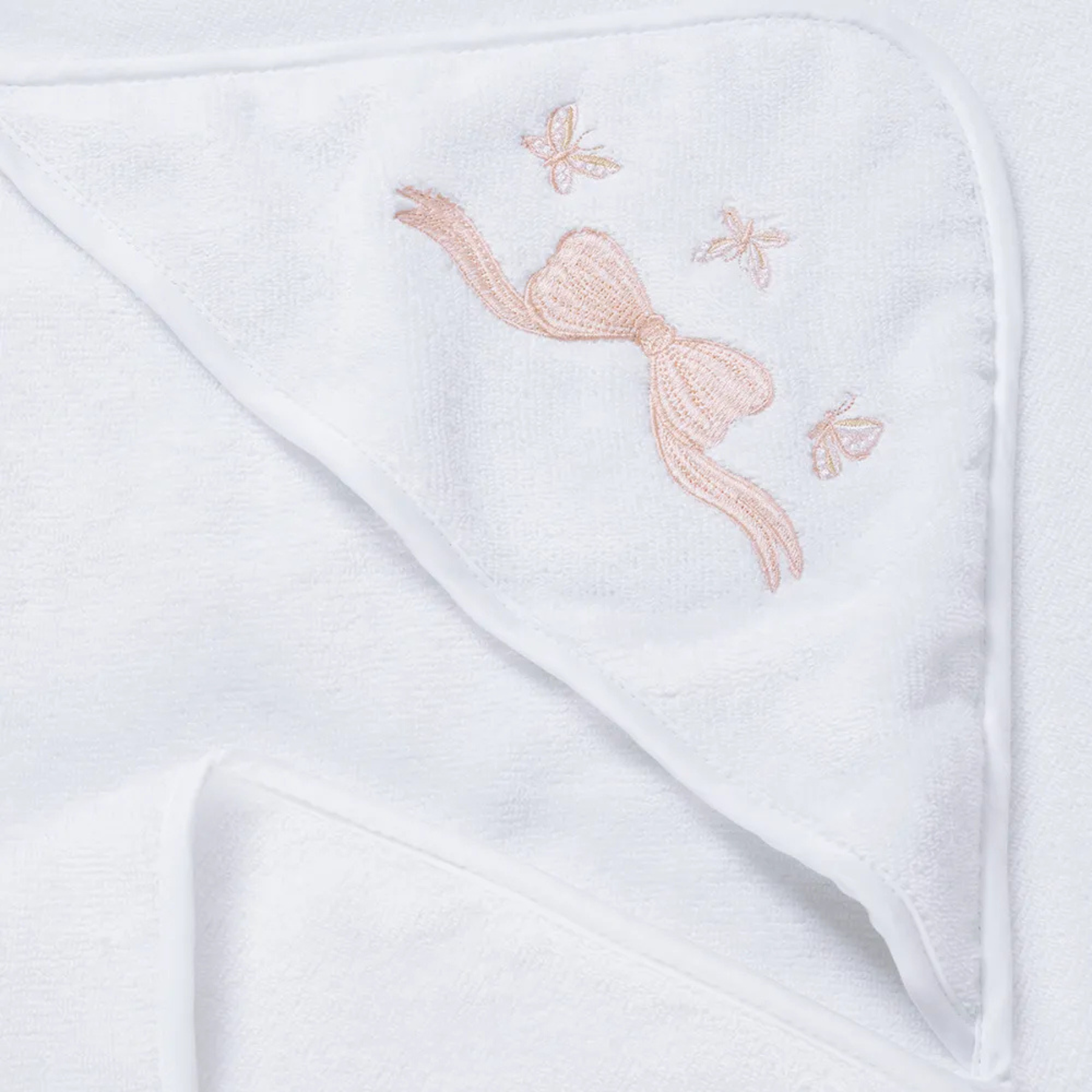 Toalha Banho com Capuz Baby Felice Branco Trussardi