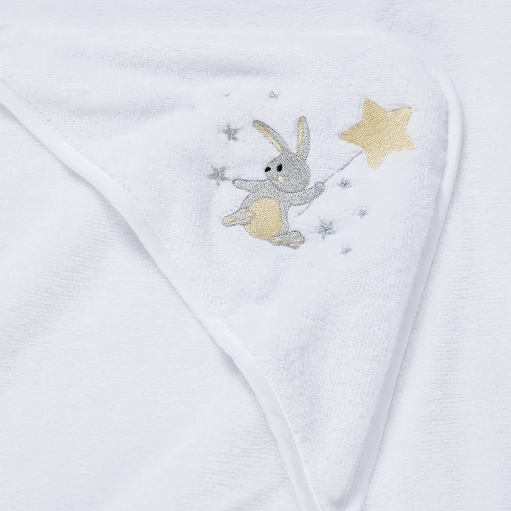Toalha Banho com Capuz Baby Luna Branco Trussardi