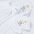 Toalha Banho com Capuz Baby Luna Branco Trussardi