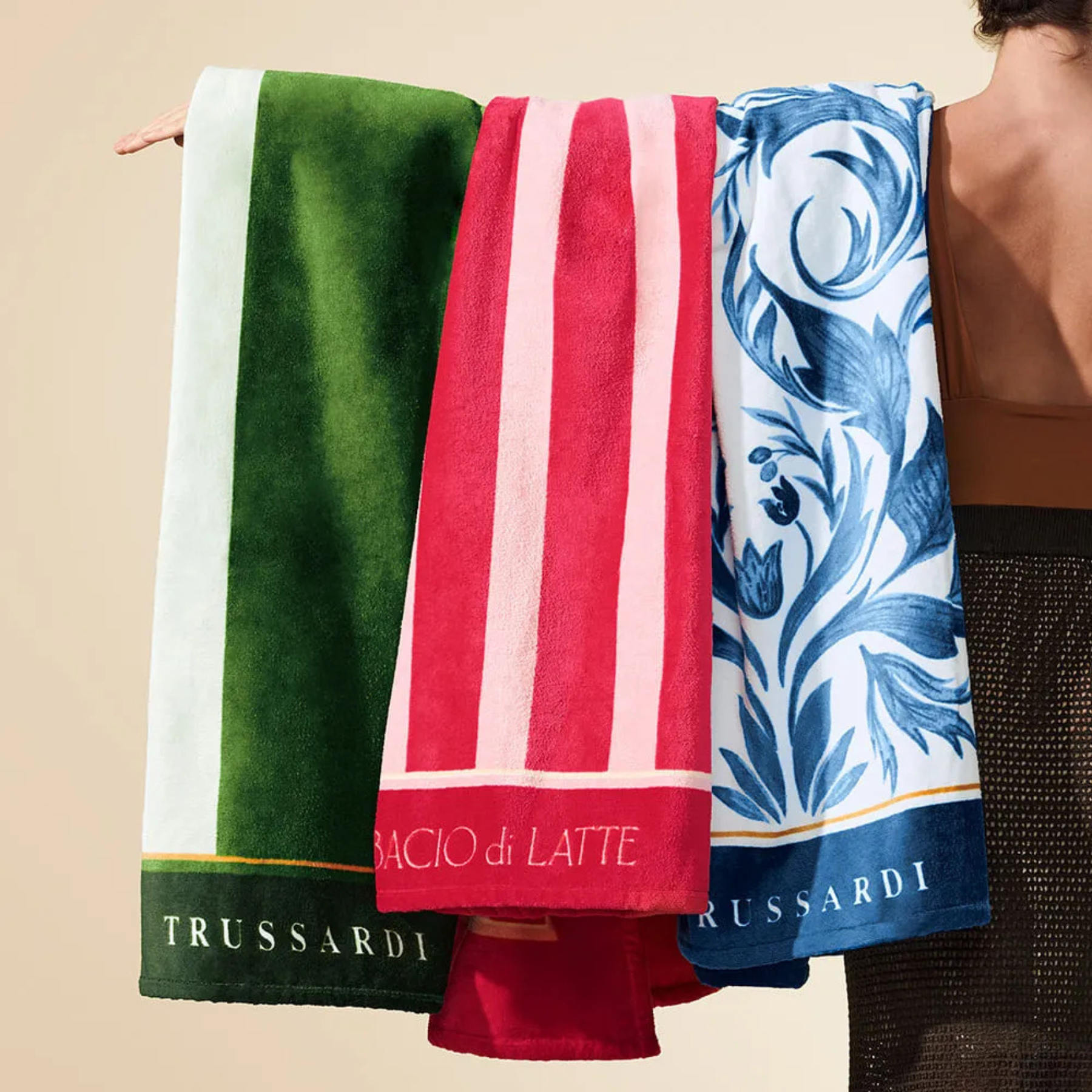 Toalha de Praia Listrado Trussardi + Bacio di Latte